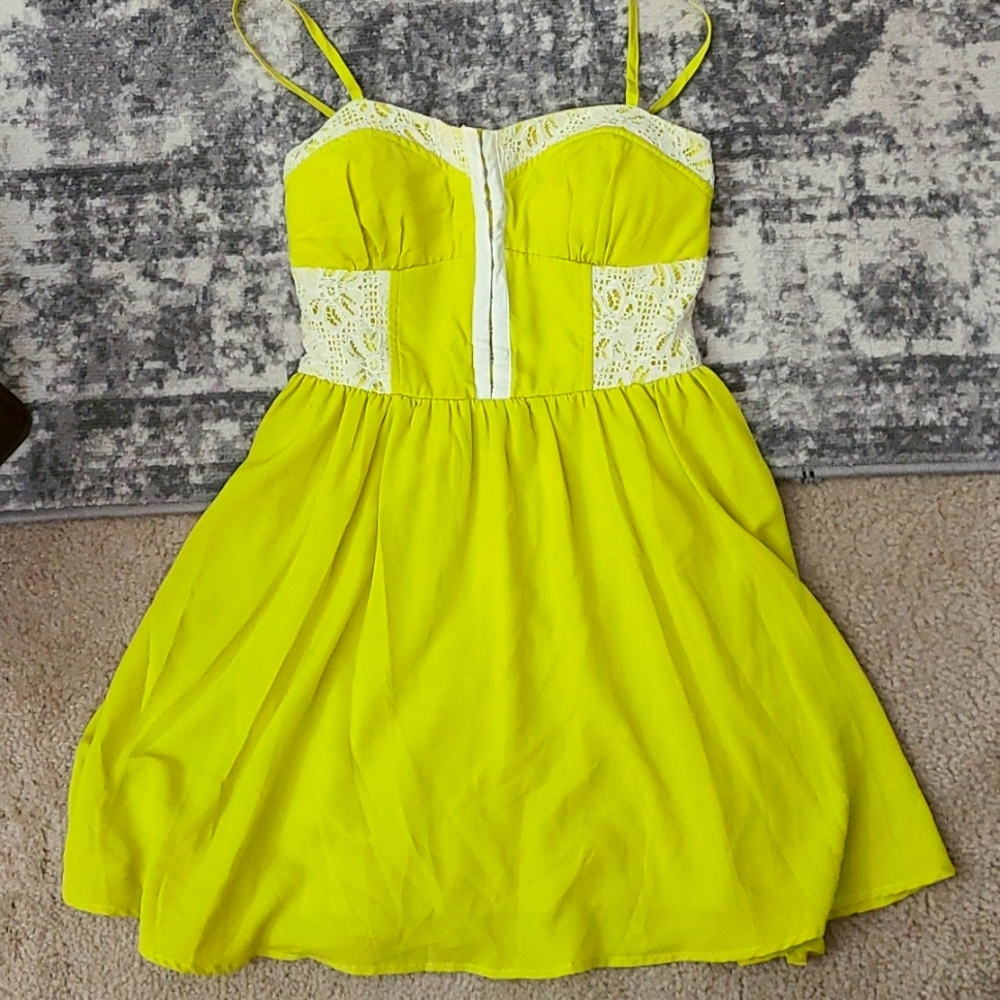 Lime green corset dress